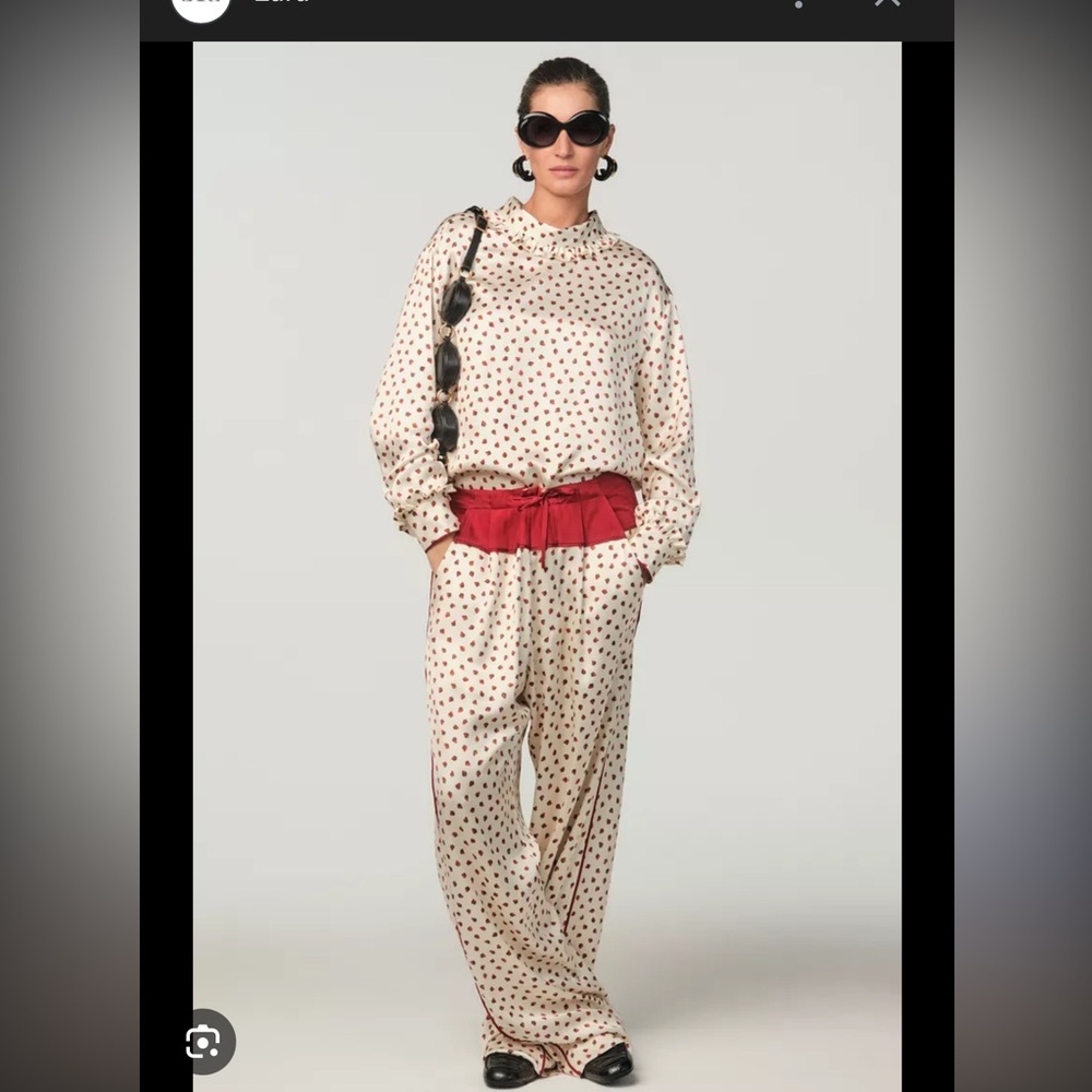 Zara Stefano Pilati Strawberry print Size Medium NWT pajama bottoms or pants